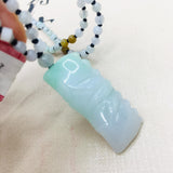 Emerald Jade Hand-Carved Bamboo Pendant Necklace for Men and Women
