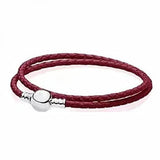 S925 Double Circle Leather Buckle Bracelet - Surprise Gift