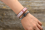 Bohemian Seed Beads Bracelet Women Frosted Amazonite Beaded Woven Wrap Bracelet