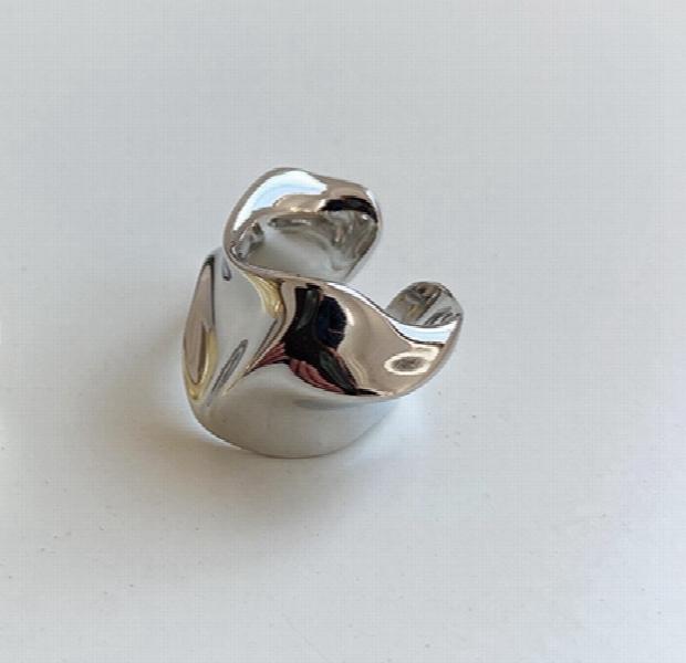925 Silver Single Irregular Clip Earrings Exaggeration Jewelry