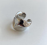925 Silver Single Irregular Clip Earrings Exaggeration Jewelry