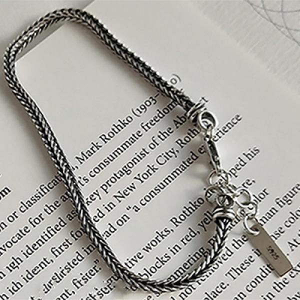 925 Silver Retro Vintage Hip-hop Link Chain Bracelet Jewelry