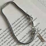 925 Silver Retro Vintage Hip-hop Link Chain Bracelet Jewelry