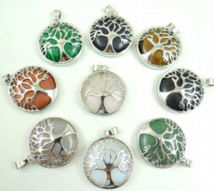 10pcs Natural Stones Quartz Crystal Round Pendant Phoenix Surround Pendant