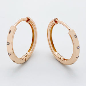Small Hoop Earrings 585 Rose Natural Zircon Hot Party Gift Jewelry