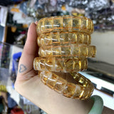 Yellow Citrine Stone Beads Bracelet Natural Gemstone Jewelry