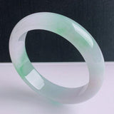 Zheru Jewelry Natural Green Two-Color Burmese Jadeite 54mm-64mm Bracelet