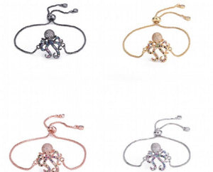 Octopus Crystal Micro Pave CZ Zircon Bracelet