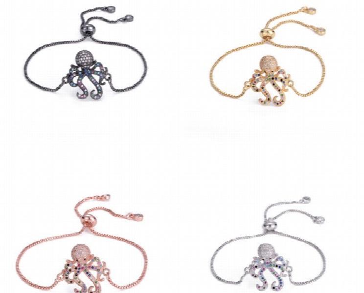 Octopus Crystal Micro Pave CZ Zircon Bracelet