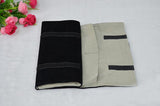 Grey Velvet Jewelry Roll Travel Case Organizer with Bear