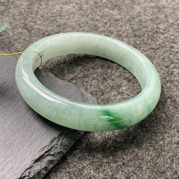 Zheru Natural Burmese Jade Light 54-62mm Bracelet Princess Jewelry
