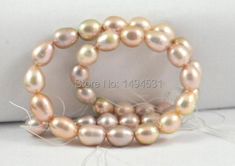 Lavender Freshwater Pearl 10-11mm Charm Luster Rice Gem 15 Inches