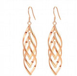 925 Silver Drop Earrings Women Tassel Multi-layer Twisted Wave Earrings
