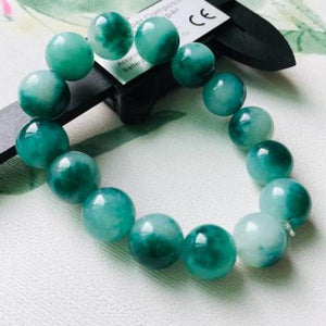 Zheru Natural Burmese Jade Two-tone Bracelet for Men and Women