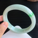 Zheru Jewelry Light Colored Myanmar Jade Bracelet 54mm-62mm