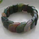 Aquatic Agate Long Lin Bracelet, Unisex Jewelry