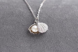 925 Silver Pearl Conch Shell Pendant Necklace Lady Necklace