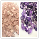 12pcs 10x14mm Faceted Drop Natural Amethysts, Rose Quartzs Stone Beads Pendants