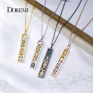 Personalized DOREMI Letter Necklaces with Slide Charms for Women