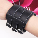 Punk Rock Leather Bracelet Cuff Charm Buckle Bangle Wristband