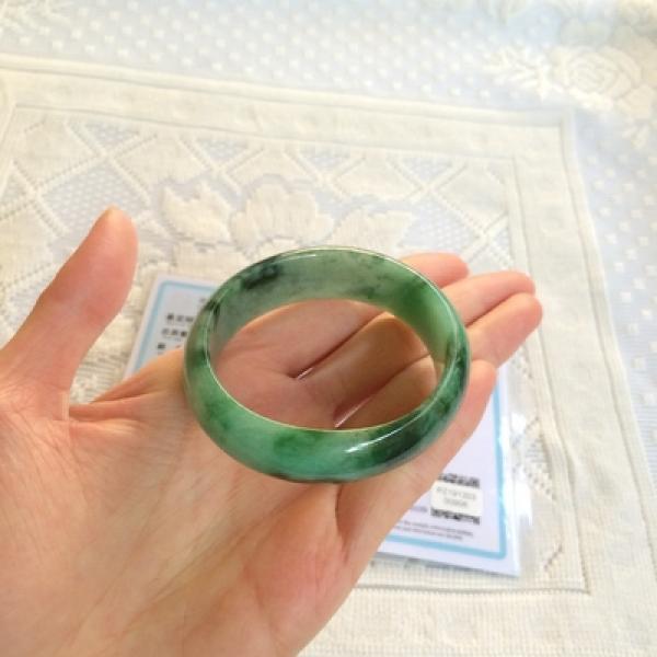 Zheru Burmese Jade Two-Tone Bracelet 54-64mm for Mom & Girlfriend