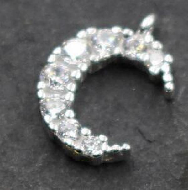 925 Silver Moon Pendant Handcrafted Sterling Silver Mini Charm DIY Jewelry