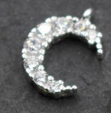 925 Silver Moon Pendant Handcrafted Sterling Silver Mini Charm DIY Jewelry