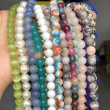 Natural Stone Agtes Amazonite Pearl Jades Hematite Jaspers Tiger Eye Beads
