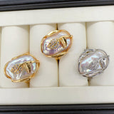 Baroque Pearl Ring 18K Plated for Women