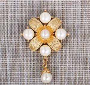 Vintage Pearl Flower Brooch Jewelry For Women/men