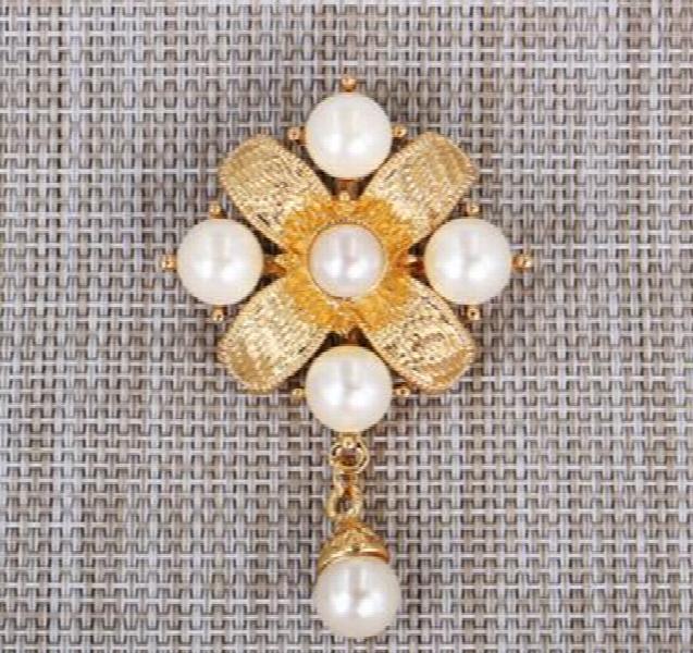 Vintage Pearl Flower Brooch Jewelry For Women/men