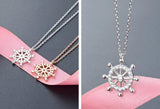 S925 Silver Star Plate Rudder Necklace Female Pendant Clavicle Chain