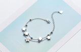 925 Sterling Silver Multi-rows Beads & Star Tassel Chain Bracelet