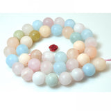 Natural Morganite Matte Round Loose Beads Gemstone Semi Precious Stone