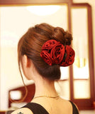 Ribbon Rose Flowers Hair Claws for Women Hair Accessories