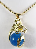 12mm Natural JADE pendant with Chinese fancy dragon inlay
