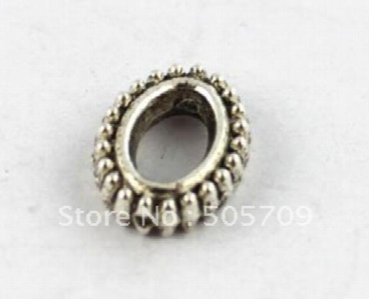 200pcs Tibetan Silver Oval Spacer Beads for Jewelry Making
