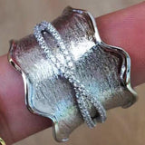Zirconia Stone Link Chain Rings for Women