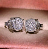 Natural Stone Earrings with Red Zircon Crystal