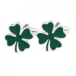 Green Clover Cufflink 2 Pairs Set