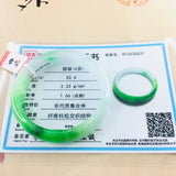Zheru Jewelry Jadeite Bracelet Natural Green + Yang Green 52-61mm