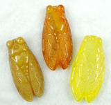 3Pcs Turquoise Tiger Eye Quartz Cicada Pendant DIY Jewelry Making Necklace
