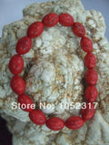 Red Coral Bead Bracelet Elasticity Adjustable Unisex Gift