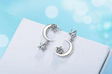 925 Silver Zirconia Star Moon Tassel Earrings S-E389