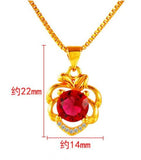 18K Copper Electroplated Ruby Crystal Pendant