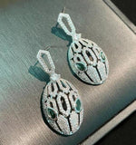 S925 Snake Head Crystal Earrings DIY Accessories