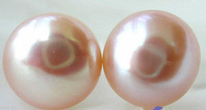 Pink Freshwater Pearl 14k Plated Earrings 11-12mm