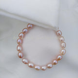 Rare Natural Akoya Vintage Real Purple Lavender Pearl Station Bead Bracelet