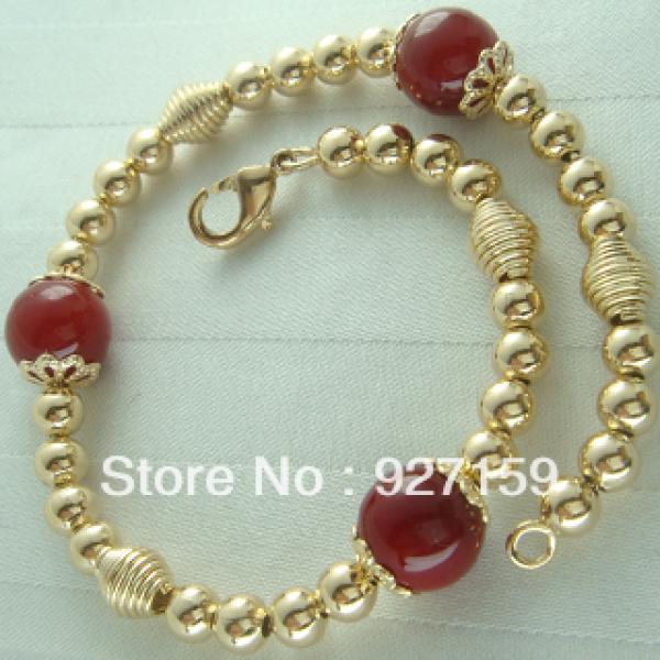 Red Stone Bracelet B85 - Vacuum Plated