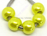 100 PCS Pearl European Beads Fit Bracelet Necklace ACB2